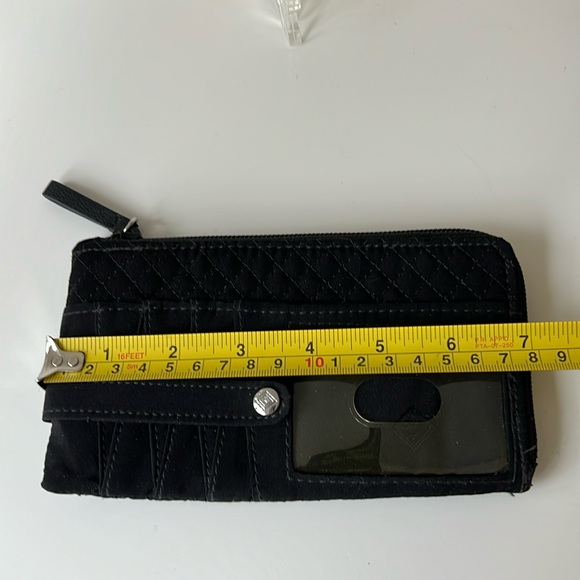 Vera Bradley Microfiber Leather Accents Zip Slim Wallet Clutch Card Keeper - Picture 5 of 6